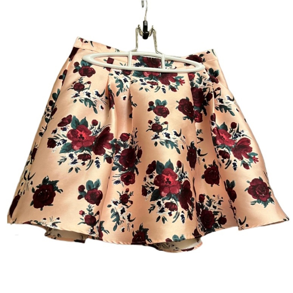 B Darling Polyester Women’s Size 5/6 Formal Pink Rose Floral Summer Skirt